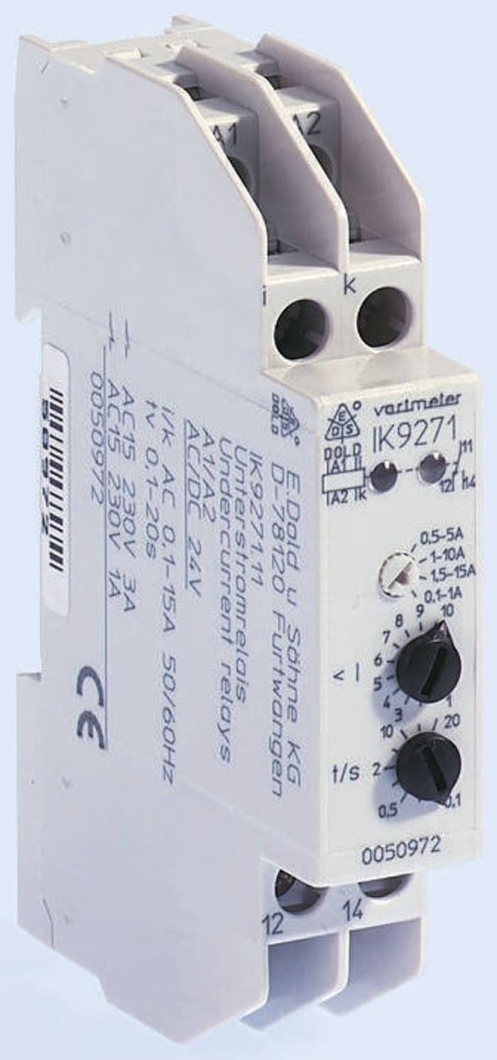 Dold Current Monitoring Relay, 1 Phase, SPDT, DIN Rail