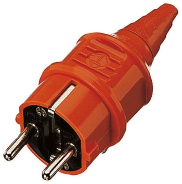 MENNEKES German Mains Plug, 16A Orange, Cable Mount Thermoplastic Screw, 230 V