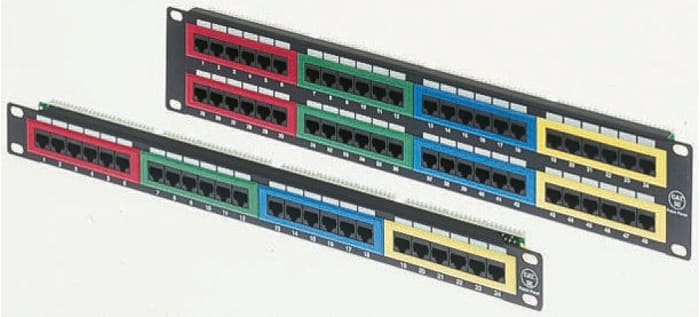 RS PRO Cat5e 24 Port RJ45 RJ Patch Panel UTP 1U Black