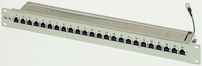 RS PRO Cat5e 24 Port RJ45 RJ Patch Panel STP 1U