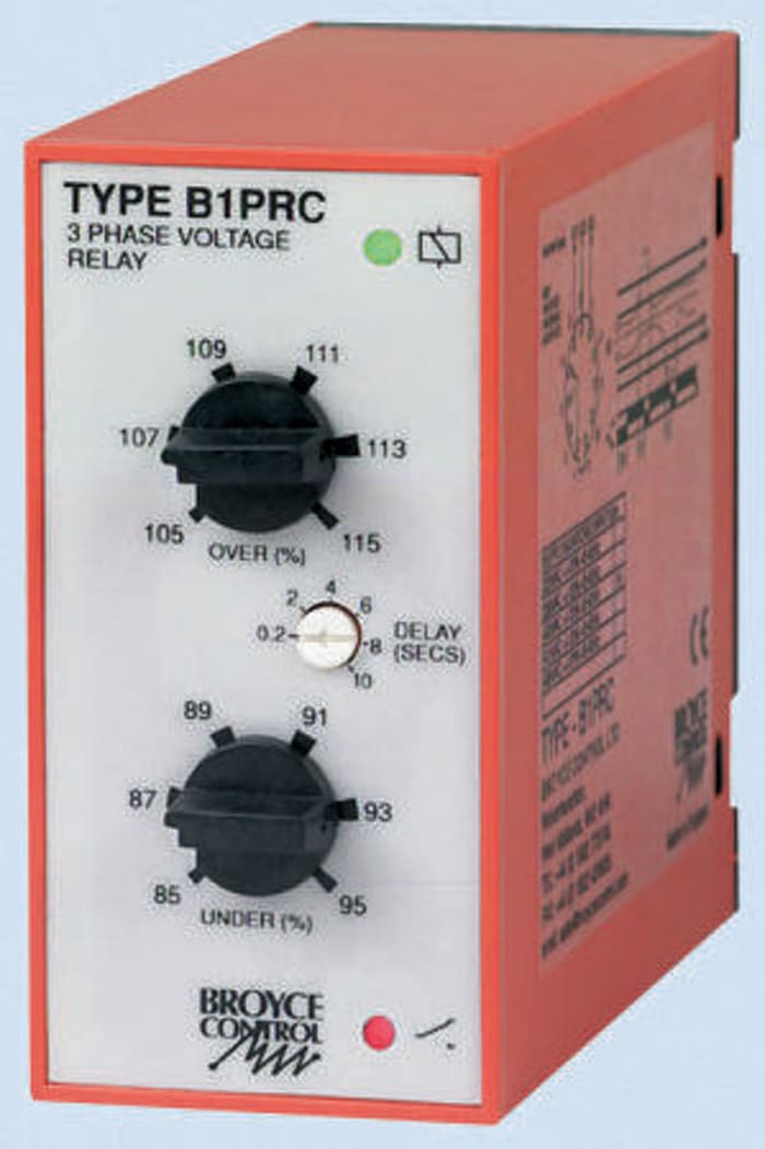 Broyce Control Phase, Voltage Monitoring Relay, SPDT, Maximum of 400V ac