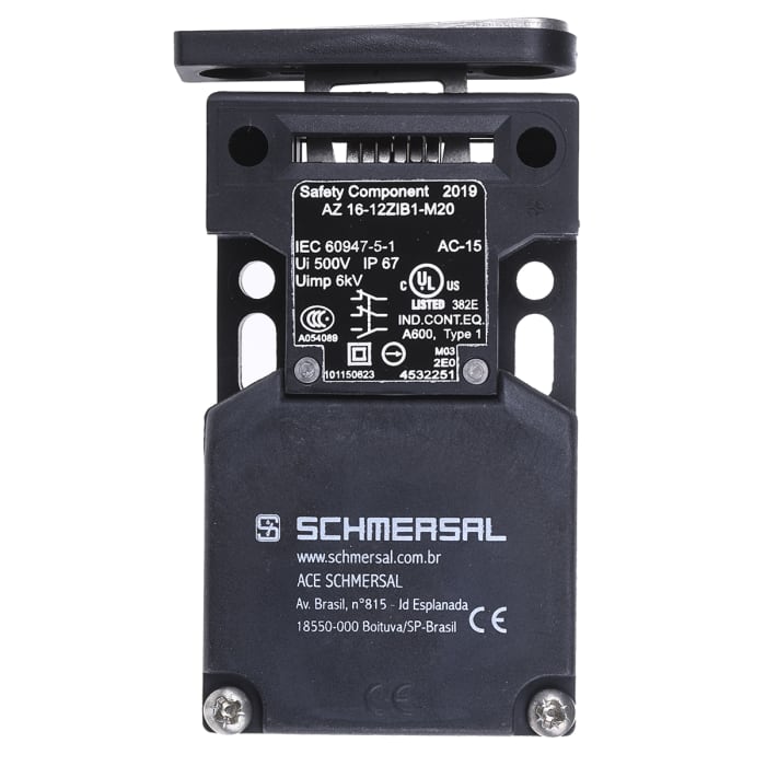 Schmersal AZ16 Safety Interlock Switch, 2NC/1NO, Keyed Actuator Included, Glass Fibre Reinforced Thermoplastic