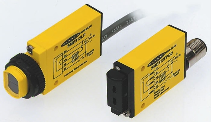 Turck Banner Convergent Photoelectric Sensor, Block Sensor, 16 mm Detection Range