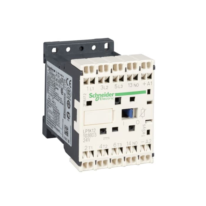 Contacteur Schneider Electric série LP1K, 3 pôles , 3NO, 12 A, 24 V c.c., 5,5 kW