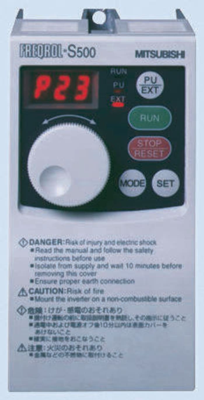 Mitsubishi Inverter Drive, 0.75 kW, 1 Phase, 230 V ac, 4.1 A