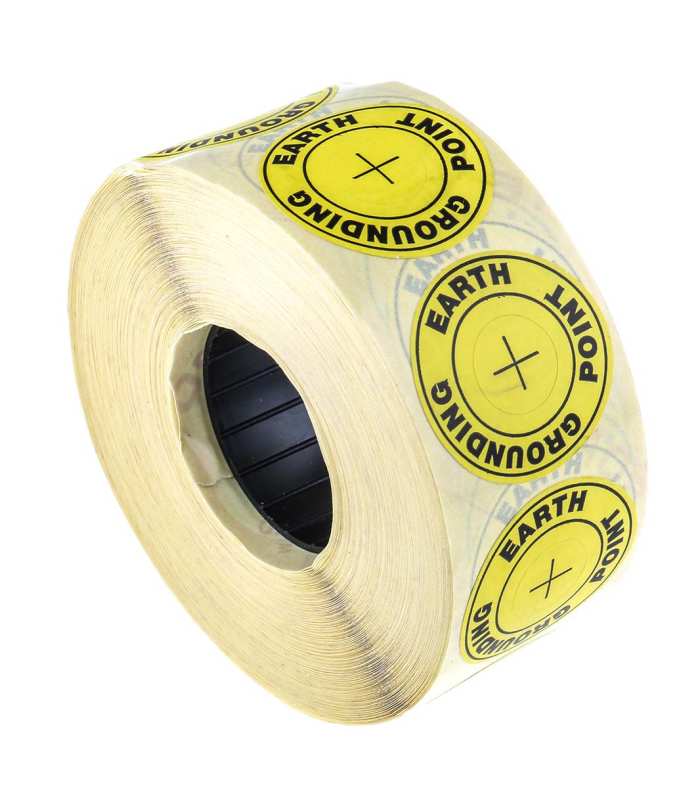 RS PRO | RS PRO Yellow Vinyl ESD Label Earth Ground Point Text 36 mm ...