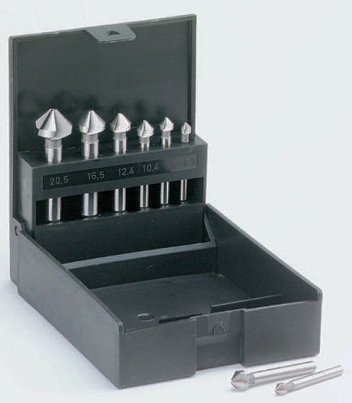 Volkel HSS 6.3 → 20.5 mm 6 piece 90° Countersink Set