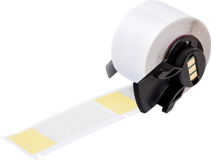 Brady B-427 Self-laminating Vinyl Transparent/Yellow Cable Labels, 25.40mm Width, 63.5mm Height, 100 Qty