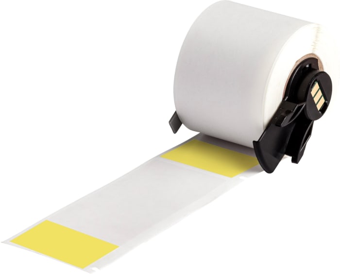 Brady B-427 Self-laminating Vinyl Transparent/Yellow Cable Labels, 38.10mm Width, 101.6mm Height, 100 Qty