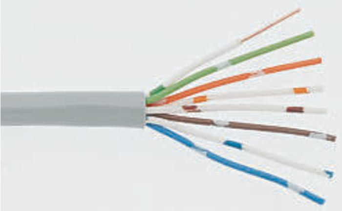 Câble Ethernet cat 5e RS PRO, Aucun, Gris, Longueur 250m LSZH, Sans terminaison LSZH