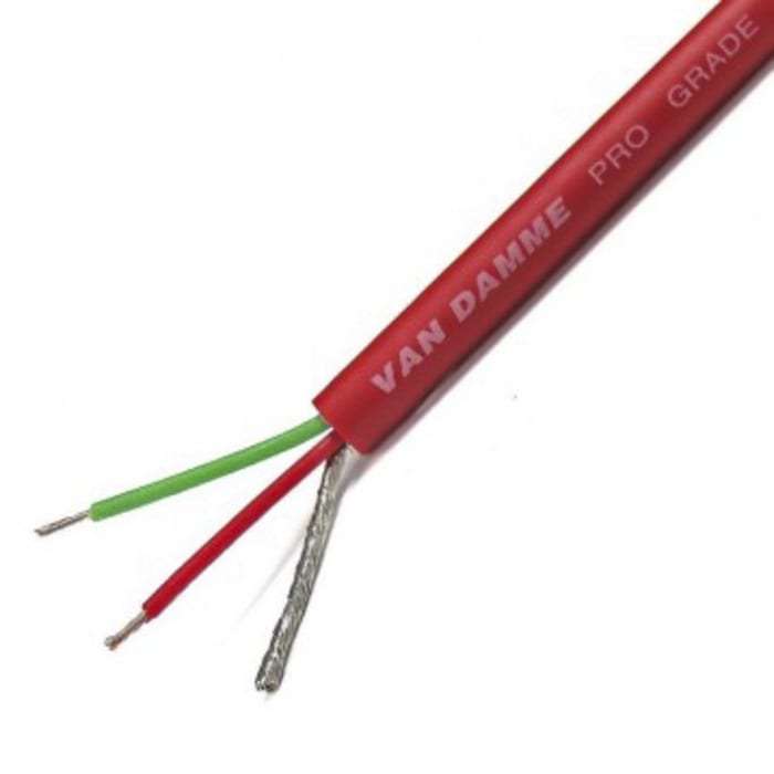 Van Damme Microphone Cable, 0.22 mm² CSA Screened, 4.85mm od, 100m, Red