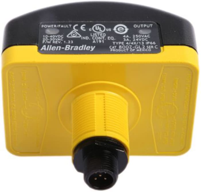 Allen Bradley 1 Button Safety Two Hand Control Switch, Black, Yellow, 800Z Series