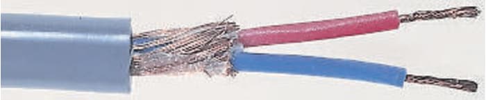 Grey 2core flexible microphone cable100m