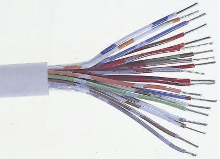 RS PRO 12 Core CW1308 Telephone Cable, White Sheath, 100m