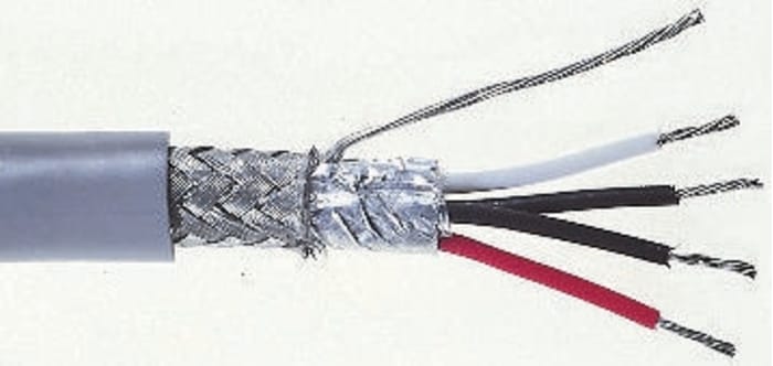 RS PRO Multipair Industrial Cable, 2 Pairs, 24 AWG, 500m, Al/PET, Tinned Copper Braid Shield, RS-422 Cable