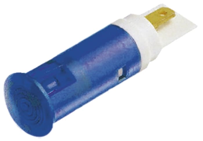 İndikatör Lamba/Sinyal Lambası, LED Lambalı, Mavi, Girintili, 12 → 14 V, 3 mm, 5mm, Lehimlenebilir Terminal