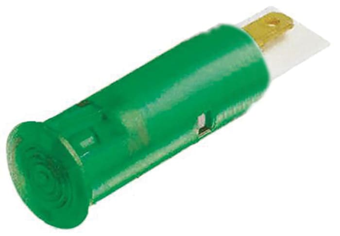 Signal Construct Green Panel Mount Indicator, 12 → 14V, 6mm Mounting Hole Size, Solder Tab Termination