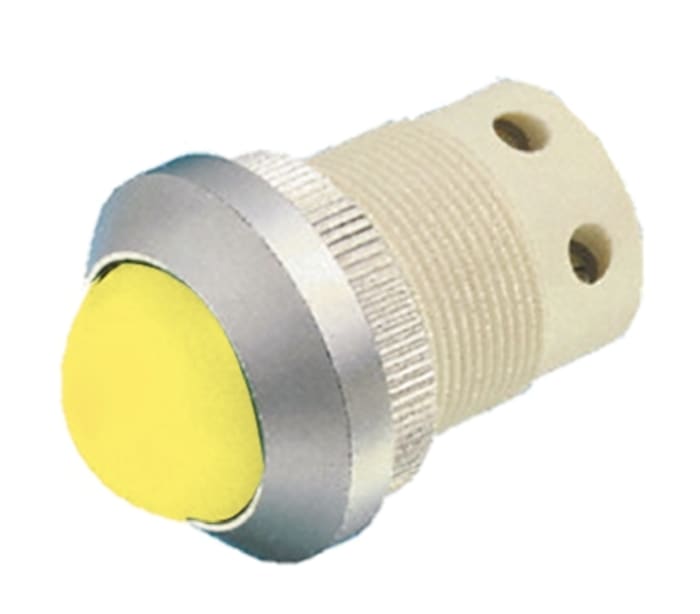 İndikatör Lamba/Sinyal Lambası, LED Lambalı, Sarı, Çıkıntılı, 230 V, 20 mm, 22mm, Vidalı
