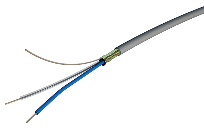 S2Ceb-Groupe CaeJA Series Audio & Control Cable, 0.22 mm² CSA Screened, 2.9mm od, 100m, Grey