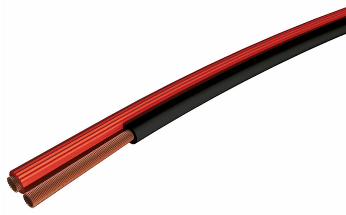Câble audio S2Ceb-Groupe Cae 1 paire , 1,5 mm², Plat, gaine Noir/Rouge