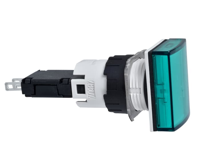 Schneider Electric, Harmony XB6, Panel Mount Green LED Pilot Light Complete, 16mm Cutout, IP65, 24V ac/dc