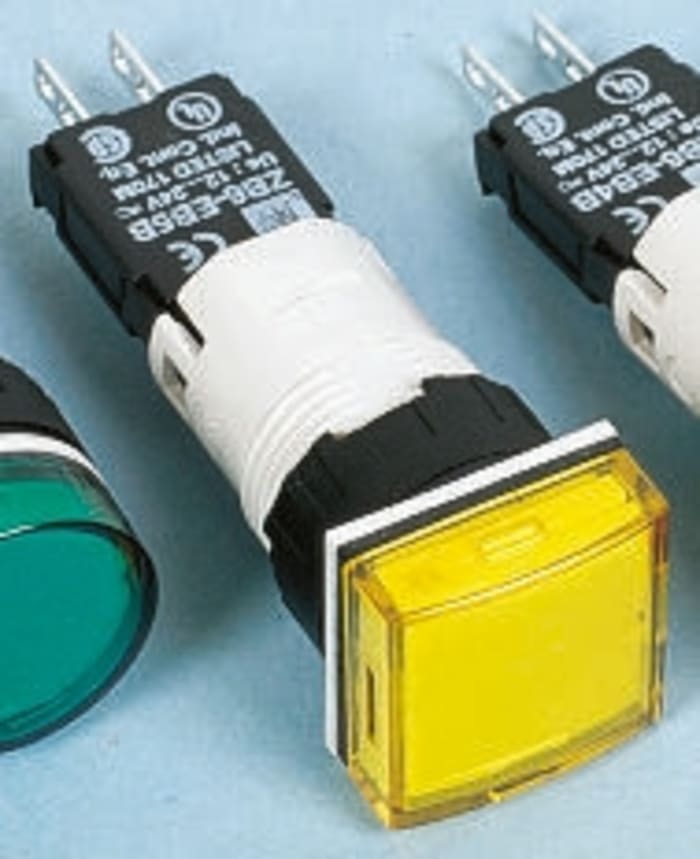 Schneider Electric, Harmony XB6, Panel Mount Yellow LED Pilot Light Complete, 16mm Cutout, IP65, 30V ac/dc