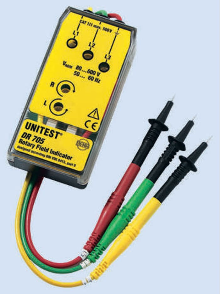 BEHA FT400009043B Phase Rotation Tester, 60Hz Max, 440V Max
