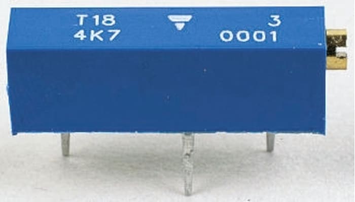 1kΩ, Through Hole Trimmer Potentiometer 3/4W Side Adjust Vishay