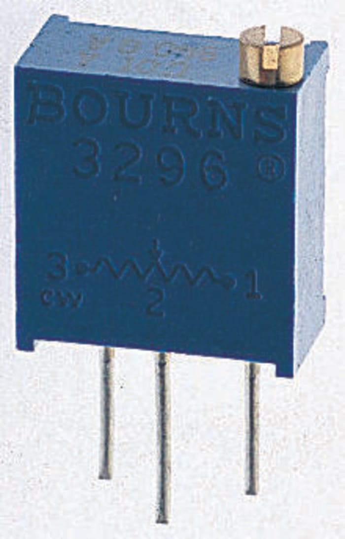 Bourns Trimpot (Trimmer Potansiyometre) 100Ω, 25 Dönüşlü, Üstten Ayarlı, 1/2W, ±100ppm/°C, Pinli, 3296Y Serisi
