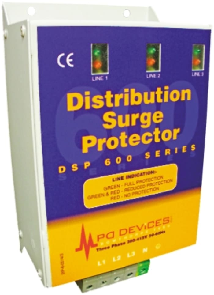 PD Devices, 600 Surge Suppressor Unit 30kA Maximum Surge Current Mains Protector