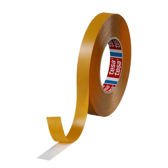 Tesa 51970 Transparent Double Sided Plastic Tape, 0.220mm Thick, 13,5 N/cm, PP Backing, 19mm x 50m