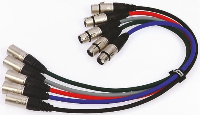 Van Damme Male 3 Pin XLR to Female 3 Pin XLR  Cable, 0.5m