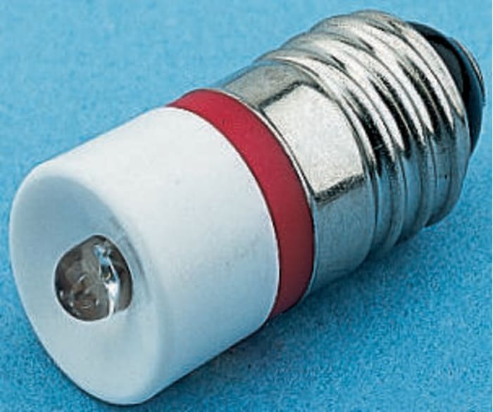 RS PRO Red LED Indicator Lamp, 28V ac/dc, E10 Base, 10mm Diameter, 1750mcd
