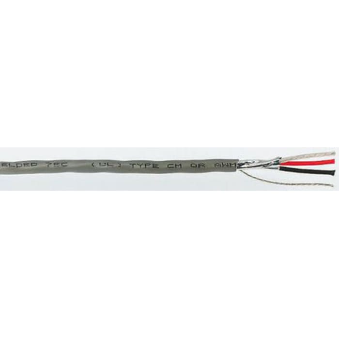 Alpha Wire Multicore Industrial Cable, 3 Cores, 0.35 mm², Screened, 30m, Grey PVC Sheath, 22 AWG