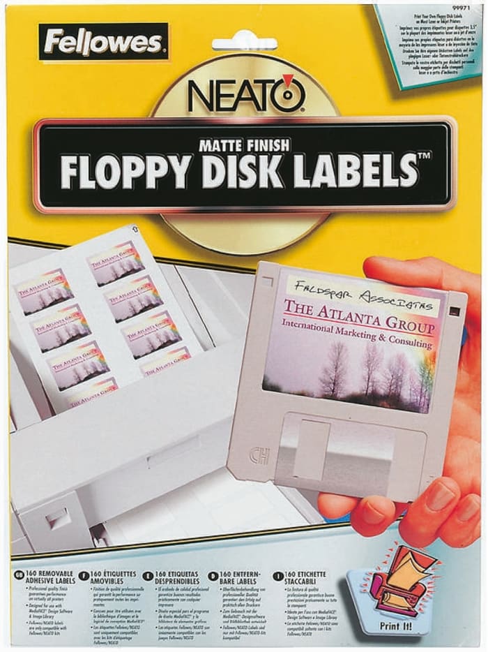 99971 Fellowes | Neato floppy disk label,3.5in 160 labels ...