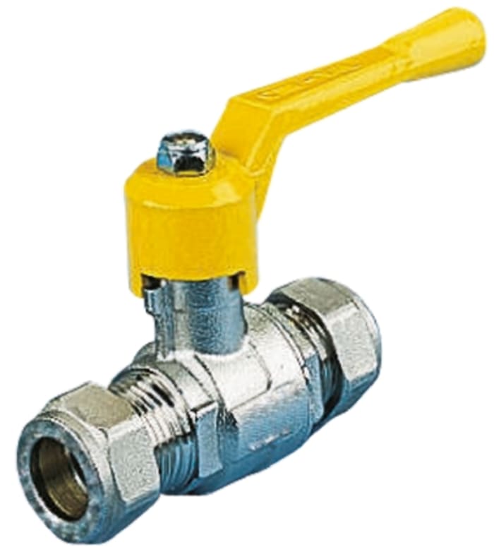 Nickel Plated Brass, Manual Ball Valve 22mm, 22mm