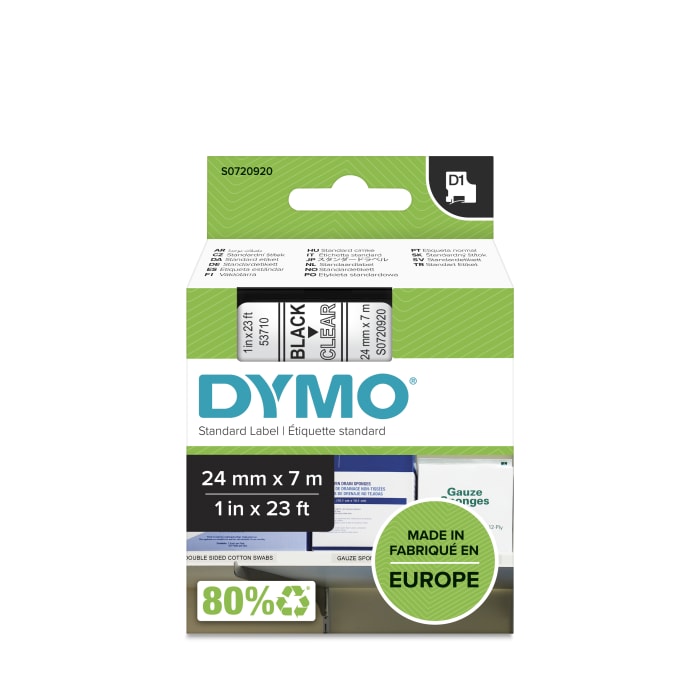 Ruban pour étiqueteuse Dymo 7 m x 24 mm Noir sur Clair