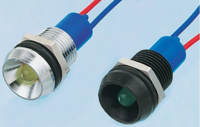LED,indicator,12.7mm mount,recessed black chrome b