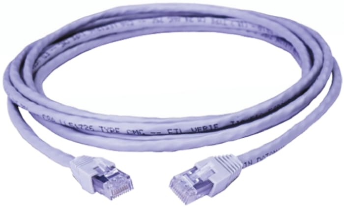 Cordon Ethernet catégorie 5e U/UTP HellermannTyton, Gris, 1m PVC