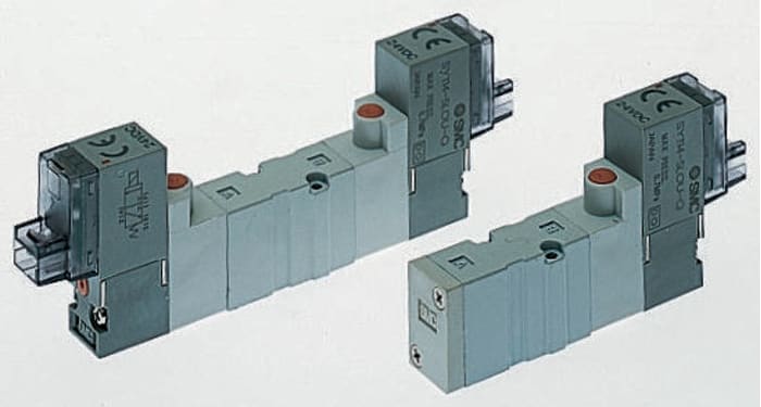 SMC 5/2 Pneumatic Control Valve - Solenoid/Pilot SYJ3000 Series 24V dc