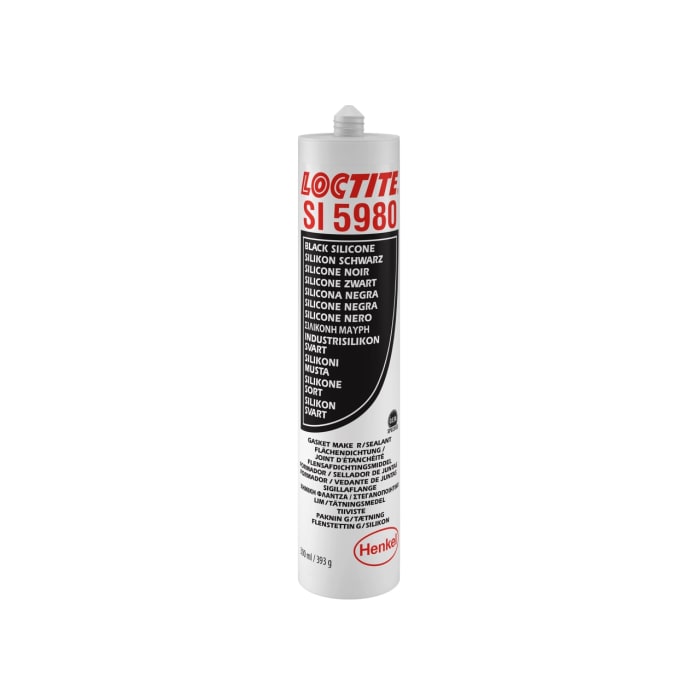 Sellante de juntas Loctite SI 5980 de color Negro, Tubo de 300 ml, Sellado de juntas