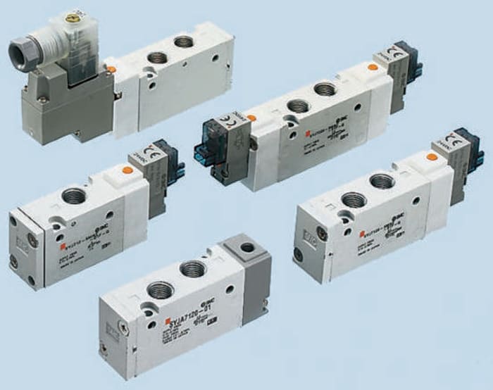 Electroválvula neumática SMC, Serie SYJ700, Rosca G 1/8, Función 3/2, Solenoide/Resorte, Independiente, 490.75Nl/min