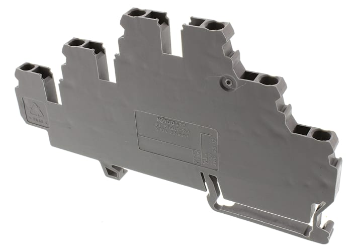 WAGO 870-551 870 Series Grey, 2.5mm², Triple-Level, Cage Clamp Termination