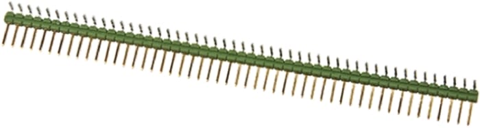 TE Connectivity AMPMODU MOD II Series Right Angle Through Hole Pin Header, 50 Contact(s), 2.54mm Pitch, 1 Row(s),