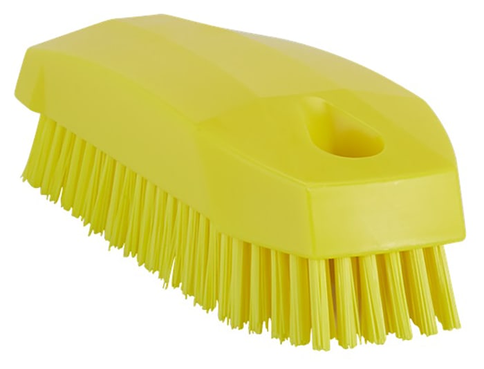 Vikan Hard Bristle Yellow Scrubbing Brush, 17mm bristle length, PET bristle material