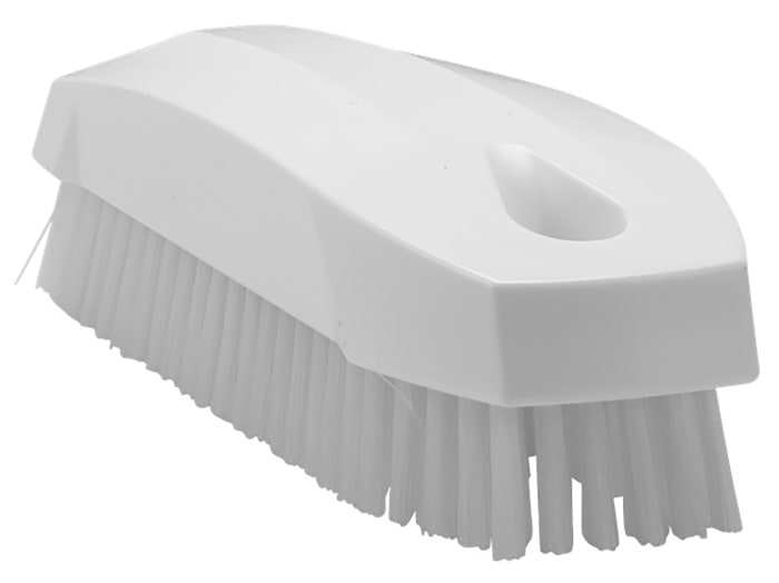 Vikan Hard Bristle White Scrubbing Brush, 17mm bristle length, PET bristle material