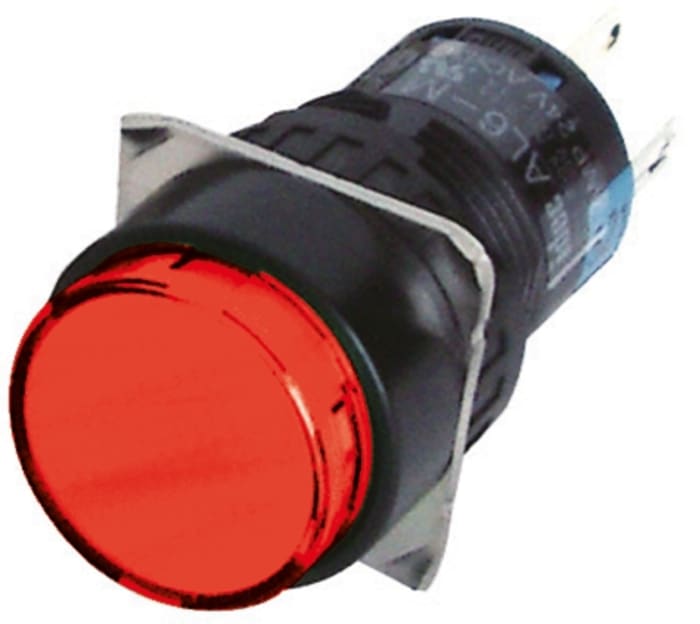 Tlačítkový spínač IP65 DPDT Montáž do panelu Okamžité osvětlený 1 A při 120 V AC, 1 A při 24 V DC