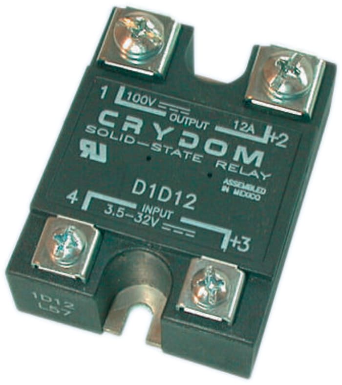Crydom Solid State Relay, 25 A Load, Surface Mount, 800 V Load, 16 V Control