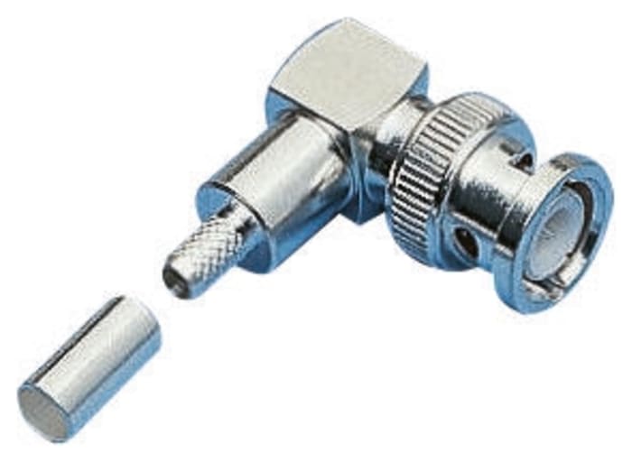 TE Connectivity, Plug Cable Mount, 50Ω, Crimp Termination, Right Angle Body