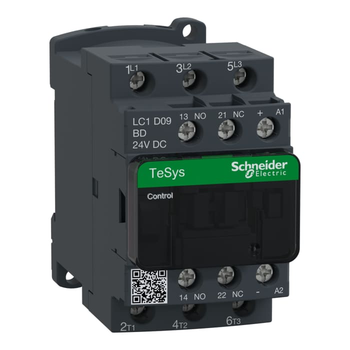 Schneider Electric TeSys D LC1D Contactor, 24 V dc Coil, 3-Pole, 9 A, 4 kW, 3NO, 690 V ac
